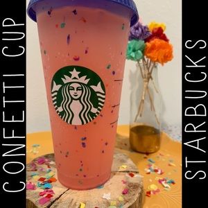 TWO Starbucks Confetti Cups